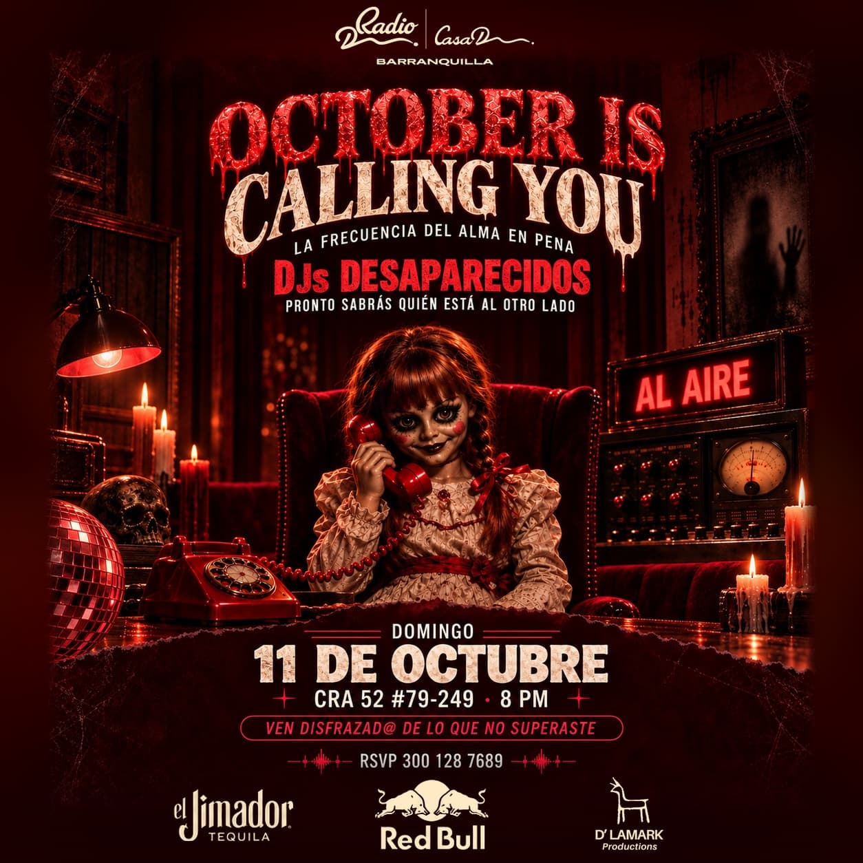 Flyer de October Is Calling You, domingo 11 de octubre en Radio D